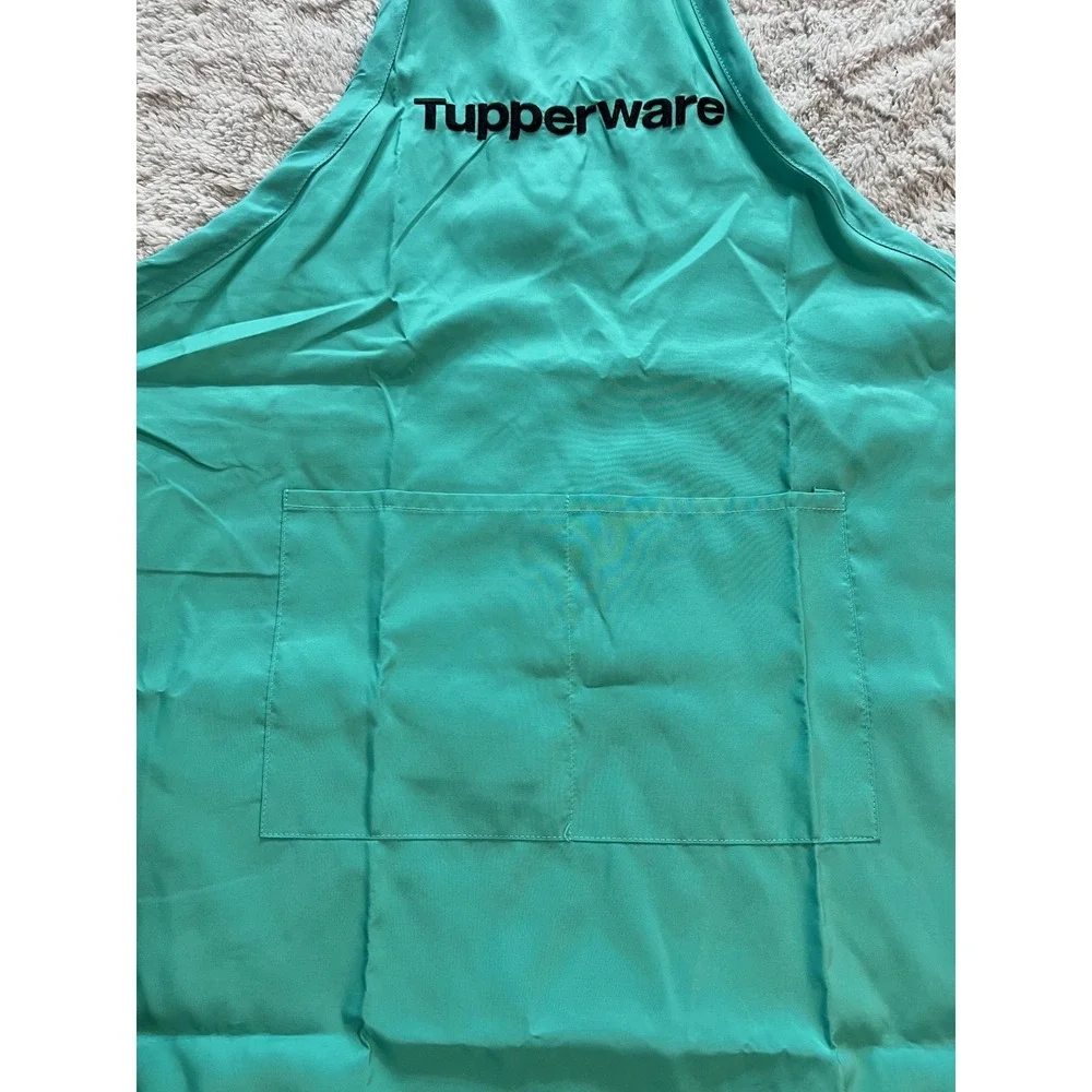Tupperware Black Embroidered Logo Apron Teal‎ / Aqua Blue